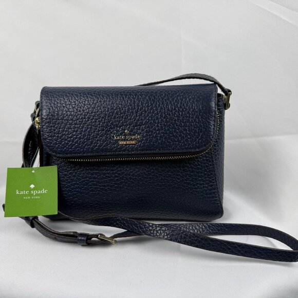 Kate Spade Carter Street Berrin Leather Crossbody Bag Midnight Blue. NWT, No box - Picture 1 of 14